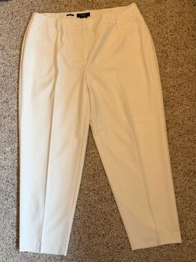 Talbots Cream Straight-Leg Dress Pants